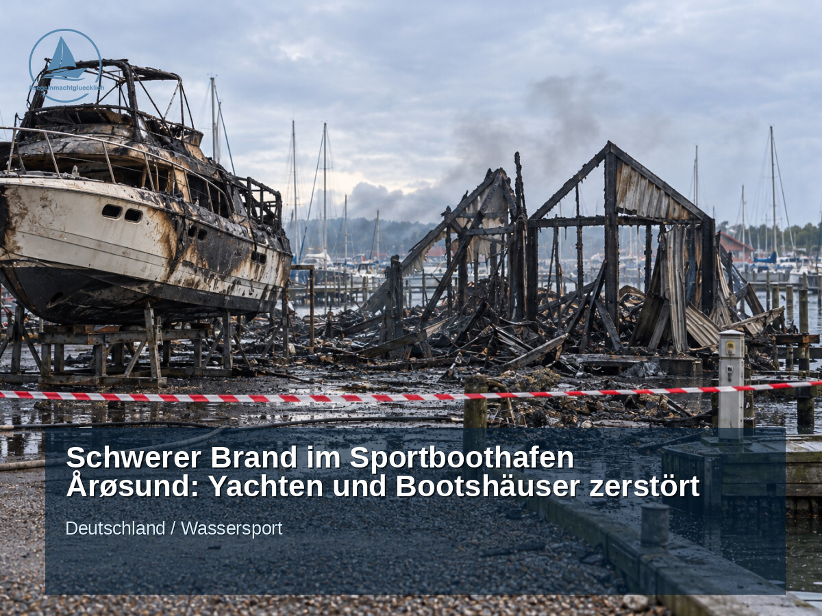 Schwerer Brand im Sportboothafen Årøsund: Yachten und Bootshäuser zerstört