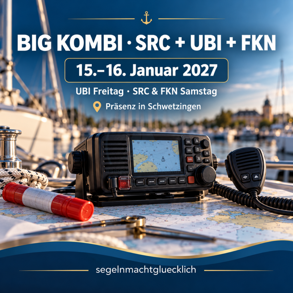 BIG KOMBI SRC + UBI + FKN Kurs in Schwetzingen am 15.–16. Januar 2027 – UKW-Funkgerät und Hafenkulisse
